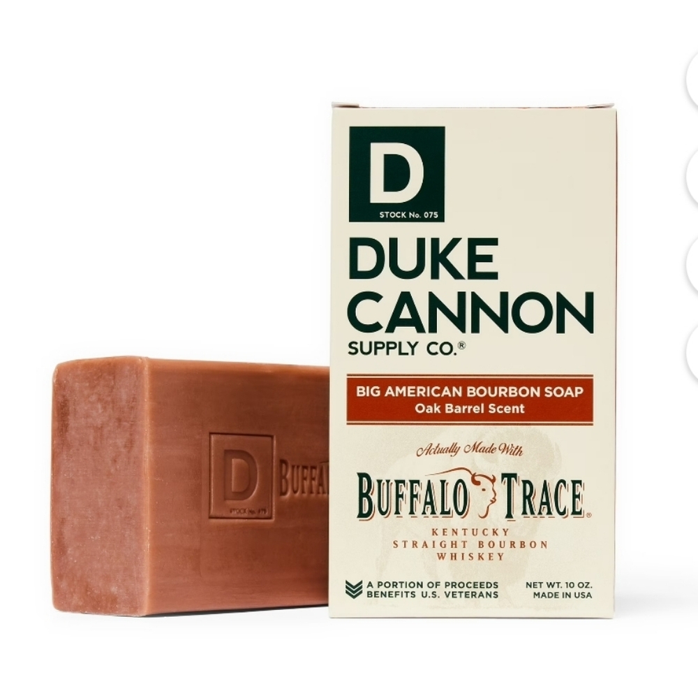 NWT NIB Duke Cannon American Bourbon Soap Buffalo Trace Whiskey 10oz Oak Barrel